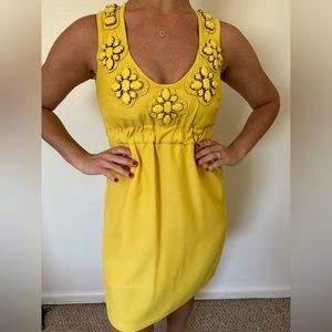 Karta yellow mini dress with jewel embellishment size Small
